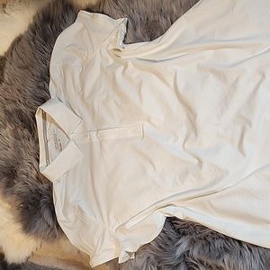 Nike Womens White Short-Sleeve Polo Top
